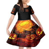 Witch Skull Family Matching Off Shoulder Short Dress and Hawaiian Shirt Witches With Hitches - Wonder Print Shop