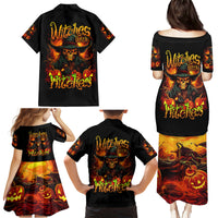 Witch Skull Family Matching Puletasi and Hawaiian Shirt Witches With Hitches - Wonder Print Shop