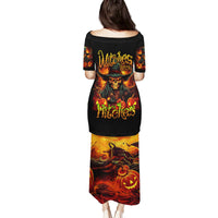 Witch Skull Family Matching Puletasi and Hawaiian Shirt Witches With Hitches - Wonder Print Shop