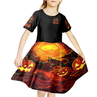 Witch Skull Kid Short Sleeve Dress Witches With Hitches - Wonder Print Shop