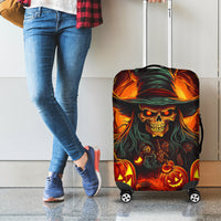 Witch Skull Luggage Cover Witches With Hitches - Wonder Print Shop