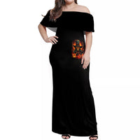 Witch Skull Off Shoulder Maxi Dress Witches With Hitches - Wonder Print Shop