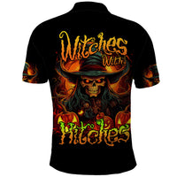 Witch Skull Polo Shirt Witches With Hitches - Wonder Print Shop