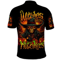 Witch Skull Polo Shirt Witches With Hitches - Wonder Print Shop