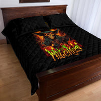 Witch Skull Quilt Bed Set Witches With Hitches - Wonder Print Shop
