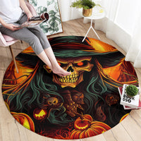 Witch Skull Round Carpet Witches With Hitches