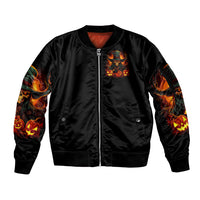 Witch Skull Sleeve Zip Bomber Jacket Witches With Hitches - Wonder Print Shop