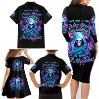 Fairy Skull Family Matching Long Sleeve Bodycon Dress and Hawaiian Shirt Once Upon A Time I Was Sweet And Innocent And Then Shit Happens - Wonder Print Shop