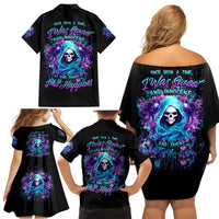 Fairy Skull Family Matching Off Shoulder Short Dress and Hawaiian Shirt Once Upon A Time I Was Sweet And Innocent And Then Shit Happens - Wonder Print Shop