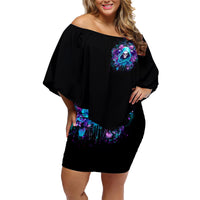 Fairy Skull Family Matching Off Shoulder Short Dress and Hawaiian Shirt Once Upon A Time I Was Sweet And Innocent And Then Shit Happens - Wonder Print Shop