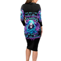 Fairy Skull Long Sleeve Bodycon Dress Once Upon A Time I Was Sweet And Innocent And Then Shit Happens - Wonder Print Shop