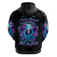 Fairy Skull Zip Hoodie Once Upon A Time I Was Sweet And Innocent And Then Shit Happens - Wonder Print Shop