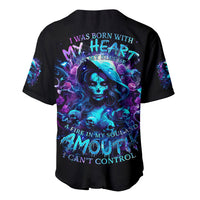 Witch Skull Baseball Jersey I Was Born With My Heart On My Sleeve A Fire In My Soul And Amout Can't Control - Wonder Print Shop