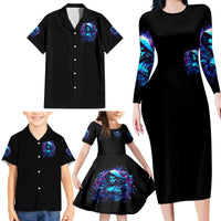 Witch Skull Family Matching Long Sleeve Bodycon Dress and Hawaiian Shirt I Was Born With My Heart On My Sleeve A Fire In My Soul And Amout Can't Control - Wonder Print Shop