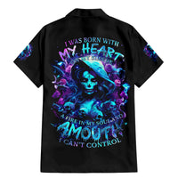 Witch Skull Family Matching Mermaid Dress and Hawaiian Shirt I Was Born With My Heart On My Sleeve A Fire In My Soul And Amout Can't Control - Wonder Print Shop