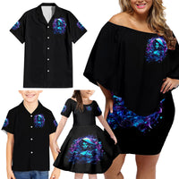 Witch Skull Family Matching Off Shoulder Short Dress and Hawaiian Shirt I Was Born With My Heart On My Sleeve A Fire In My Soul And Amout Can't Control - Wonder Print Shop