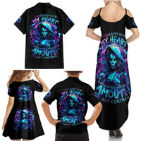 Witch Skull Family Matching Summer Maxi Dress and Hawaiian Shirt I Was Born With My Heart On My Sleeve A Fire In My Soul And Amout Can't Control - Wonder Print Shop