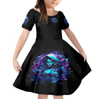 Witch Skull Kid Short Sleeve Dress I Was Born With My Heart On My Sleeve A Fire In My Soul And Amout Can't Control - Wonder Print Shop
