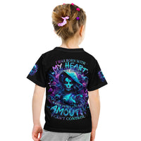 Witch Skull Kid T Shirt I Was Born With My Heart On My Sleeve A Fire In My Soul And Amout Can't Control - Wonder Print Shop