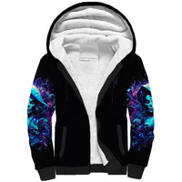 Witch Skull Sherpa Hoodie I Was Born With My Heart On My Sleeve A Fire In My Soul And Amout Can't Control - Wonder Print Shop