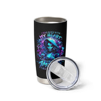 Witch Skull Tumbler Cup I Was Born With My Heart On My Sleeve A Fire In My Soul And Amout Can't Control - Wonder Print Shop