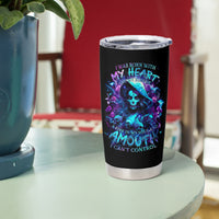 Witch Skull Tumbler Cup I Was Born With My Heart On My Sleeve A Fire In My Soul And Amout Can't Control - Wonder Print Shop