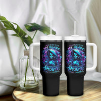 Witch Skull Tumbler With Handle I Was Born With My Heart On My Sleeve A Fire In My Soul And Amout Can't Control - Wonder Print Shop