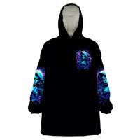 Witch Skull Wearable Blanket Hoodie I Was Born With My Heart On My Sleeve A Fire In My Soul And Amout Can't Control - Wonder Print Shop