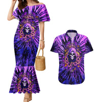 Sunflower Skull Couples Matching Mermaid Dress and Hawaiian Shirt The Good Girl In Me Got Tired Of The Bullshit - Wonder Print Shop