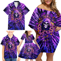 Sunflower Skull Family Matching Off Shoulder Short Dress and Hawaiian Shirt The Good Girl In Me Got Tired Of The Bullshit - Wonder Print Shop