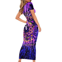 Sunflower Skull Family Matching Short Sleeve Bodycon Dress and Hawaiian Shirt The Good Girl In Me Got Tired Of The Bullshit - Wonder Print Shop