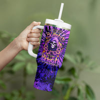Sunflower Skull Tumbler With Handle The Good Girl In Me Got Tired Of The Bullshit - Wonder Print Shop