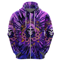 Sunflower Skull Zip Hoodie The Good Girl In Me Got Tired Of The Bullshit - Wonder Print Shop