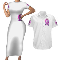 Rose Skull Couples Matching Short Sleeve Bodycon Dress and Hawaiian Shirt Queen Skull - Wonder Print Shop