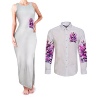 Rose Skull Couples Matching Tank Maxi Dress and Long Sleeve Button Shirt Queen Skull - Wonder Print Shop