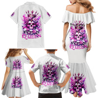 Rose Skull Family Matching Mermaid Dress and Hawaiian Shirt Queen Skull - Wonder Print Shop