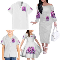 Rose Skull Family Matching Off Shoulder Long Sleeve Dress and Hawaiian Shirt Queen Skull - Wonder Print Shop