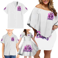 Rose Skull Family Matching Off Shoulder Short Dress and Hawaiian Shirt Queen Skull - Wonder Print Shop