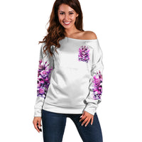 Rose Skull Off Shoulder Sweater Queen Skull - Wonder Print Shop