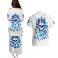 Rose Skull Couples Matching Puletasi and Hawaiian Shirt King Skull - Wonder Print Shop