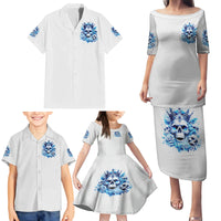 Rose Skull Family Matching Puletasi and Hawaiian Shirt King Skull - Wonder Print Shop