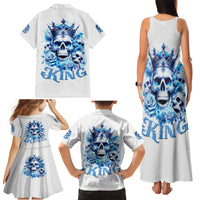 Rose Skull Family Matching Tank Maxi Dress and Hawaiian Shirt King Skull - Wonder Print Shop