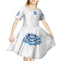 Rose Skull Kid Short Sleeve Dress King Skull - Wonder Print Shop