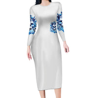 Rose Skull Long Sleeve Bodycon Dress King Skull - Wonder Print Shop