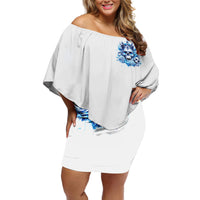 Rose Skull Off Shoulder Short Dress King Skull - Wonder Print Shop