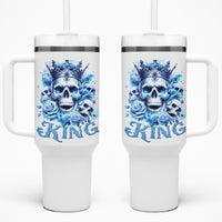 Rose Skull Tumbler With Handle King Skull - Wonder Print Shop