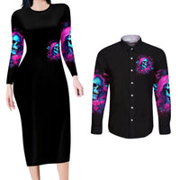 Witch Skull Couples Matching Long Sleeve Bodycon Dress and Long Sleeve Button Shirt The Good Girl In Me Got Tired Of The Bullshit - Wonder Print Shop