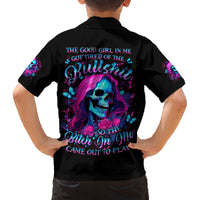 Witch Skull Family Matching Long Sleeve Bodycon Dress and Hawaiian Shirt The Good Girl In Me Got Tired Of The Bullshit - Wonder Print Shop