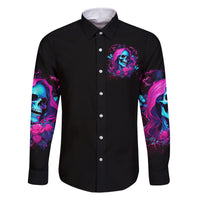 Witch Skull Family Matching Long Sleeve Bodycon Dress and Hawaiian Shirt The Good Girl In Me Got Tired Of The Bullshit - Wonder Print Shop