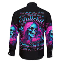 Witch Skull Family Matching Off Shoulder Short Dress and Hawaiian Shirt The Good Girl In Me Got Tired Of The Bullshit - Wonder Print Shop